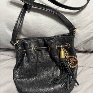 Michael Kors Black Crossbody Bag with Gold Accents